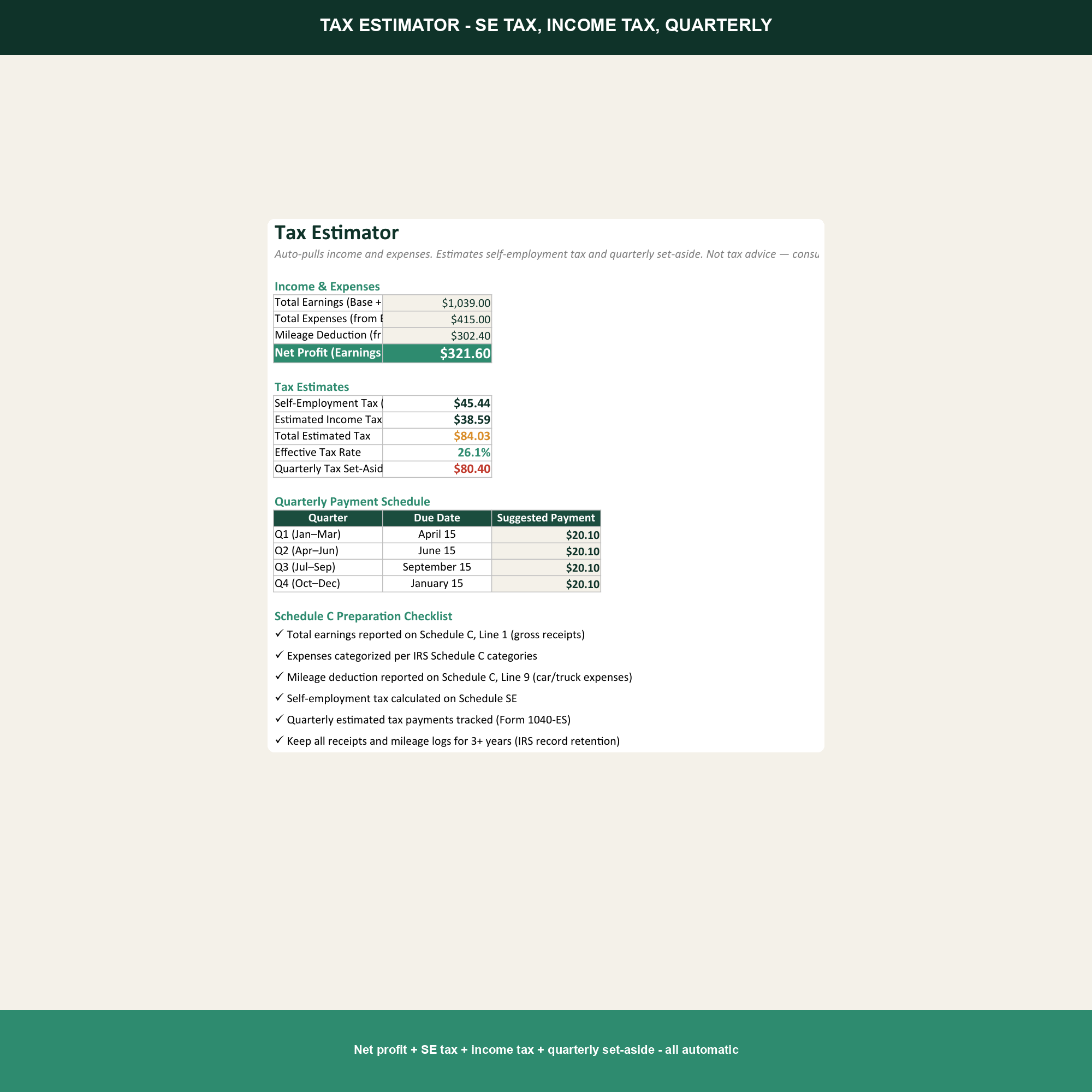 Gig Worker & Delivery Driver Profit Tracker preview 5