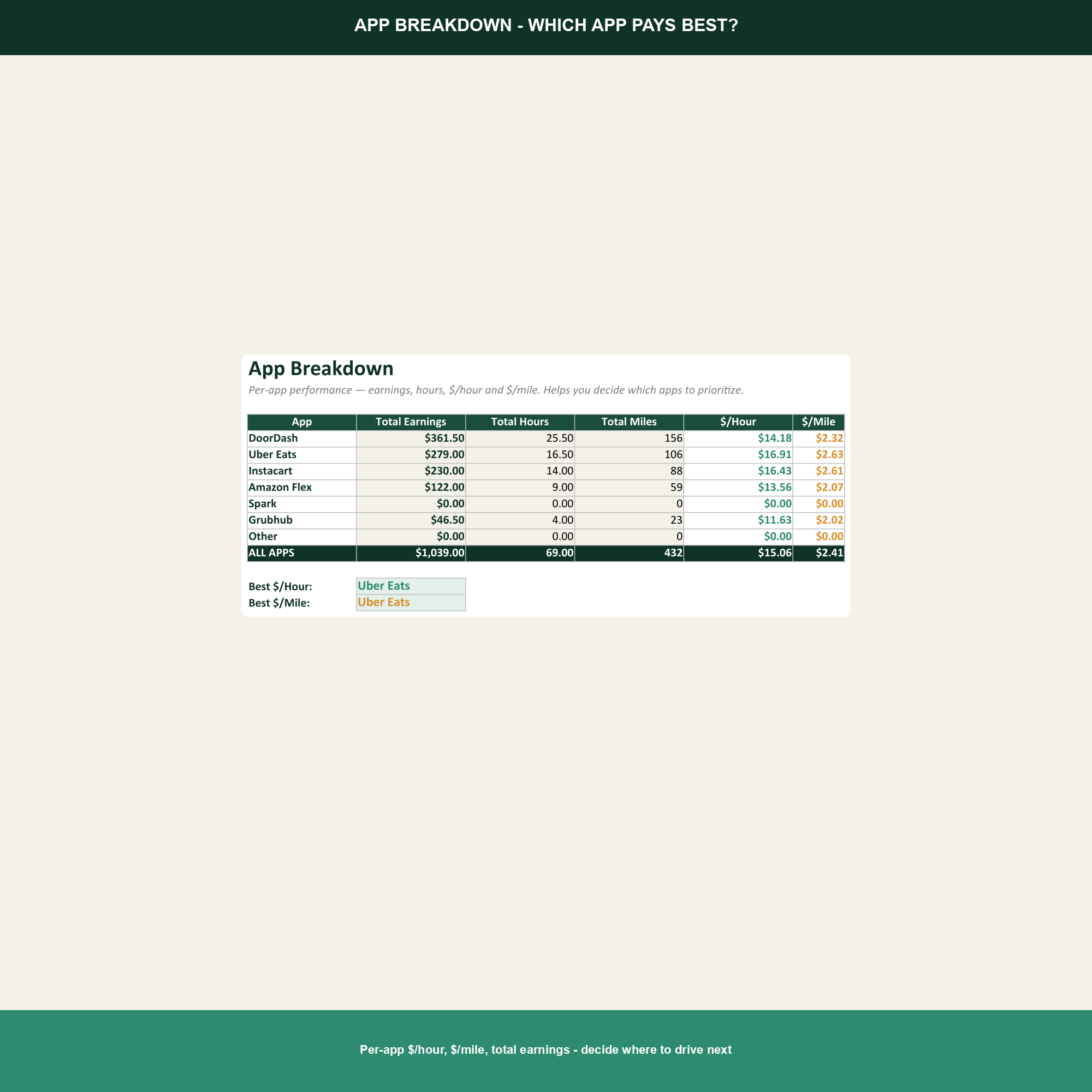Gig Worker & Delivery Driver Profit Tracker preview 6